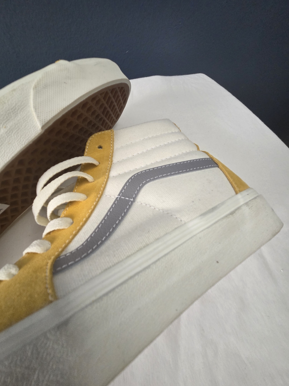 Vans Sk8-Hi Suede High Top Sneakers - Mustard Yellow - Picture 7 of 8